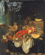 Abraham Hendrickz van Beyeren Coarse style life with lobster France oil painting reproduction
